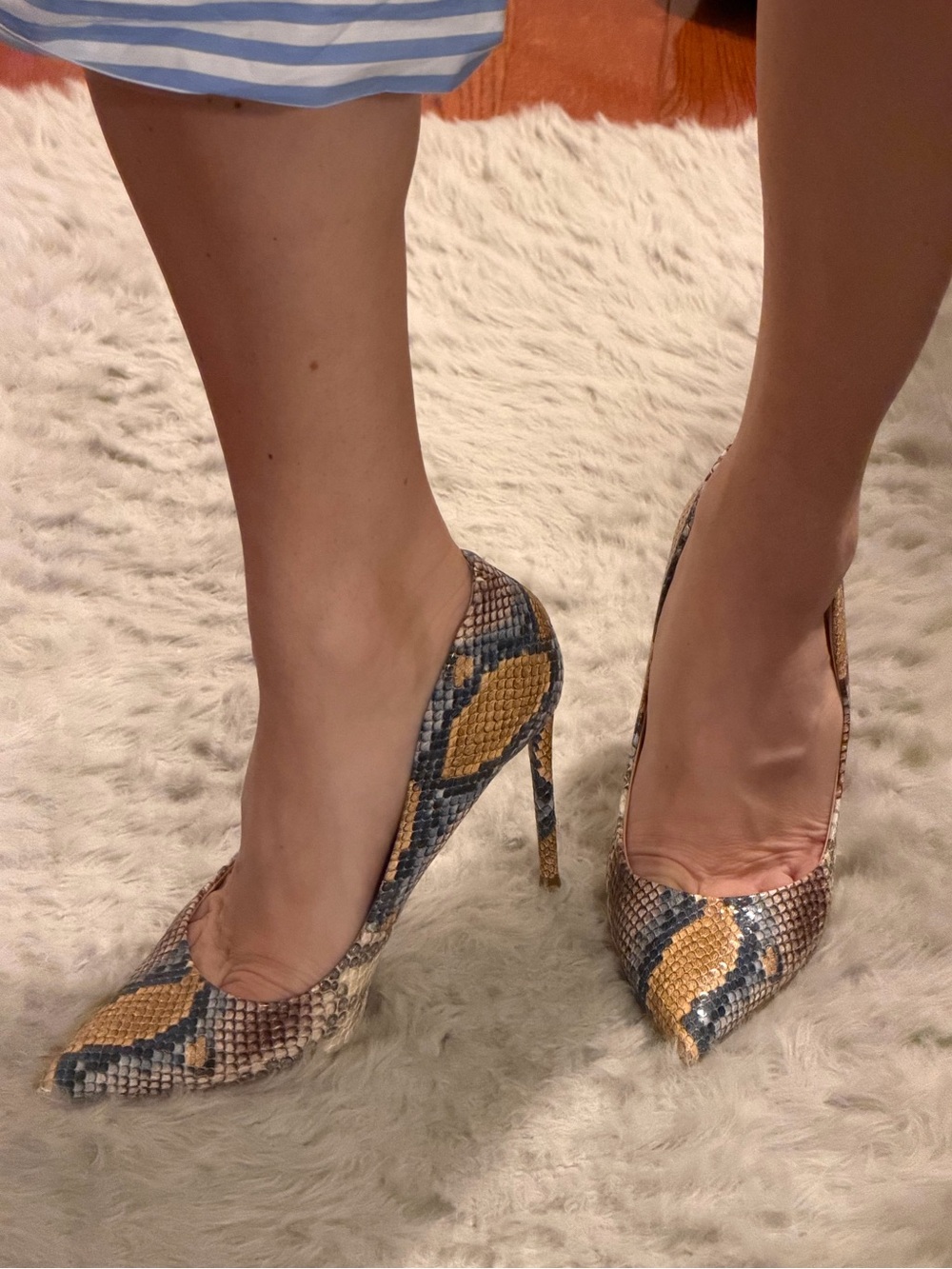 Steve Madden Snake Print Pointed Toe Stiletto Heels